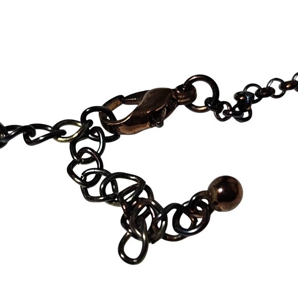 Elegant Bronze Circle Link Necklace Statement Timeless Fashion Jewelry Women - Picture 4 of 6